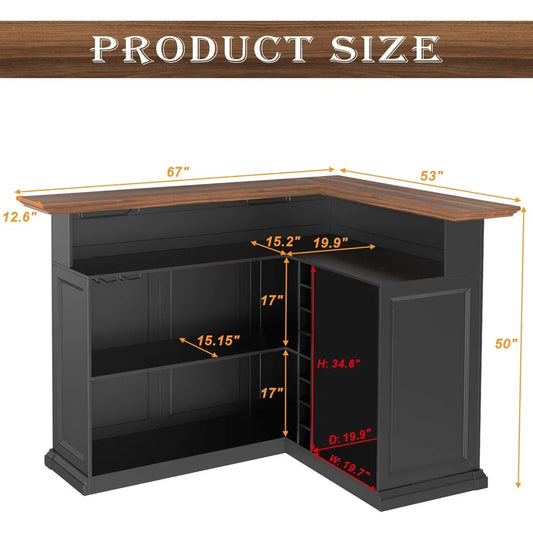 Home Bar Cabinet with Refrigerator