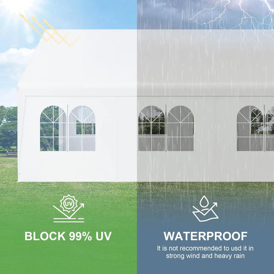 Portable Heavy Duty 20x20 Large Metal Carport or Tent