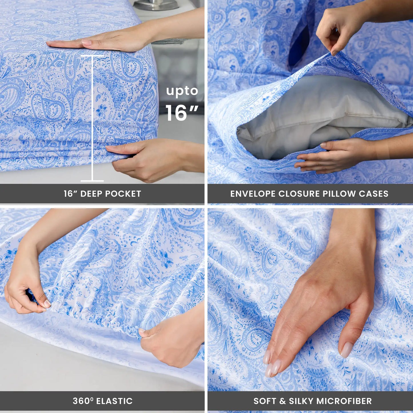 Paisley Bed Sheet Sets  in various sizes and colors