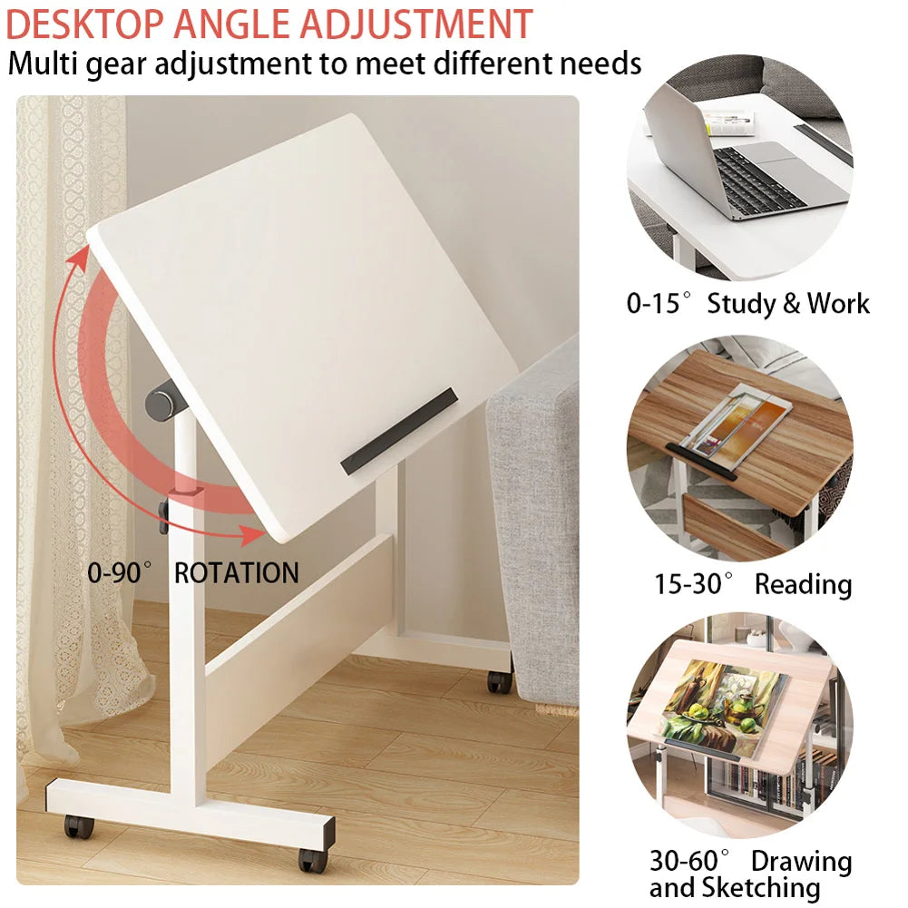 Mobile Standing Desk With Adjustable Tabletop