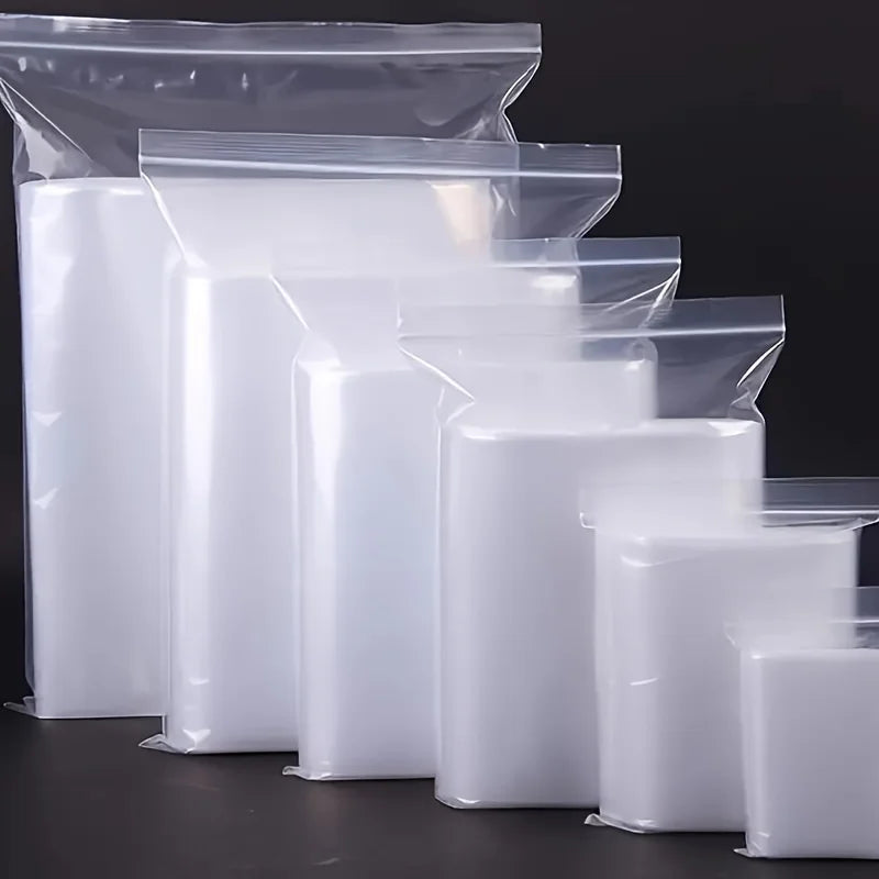 100-Pack Plastic Zipper Lock Bags