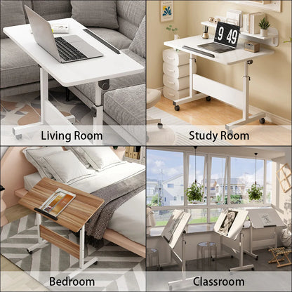 Mobile Standing Desk With Adjustable Tabletop