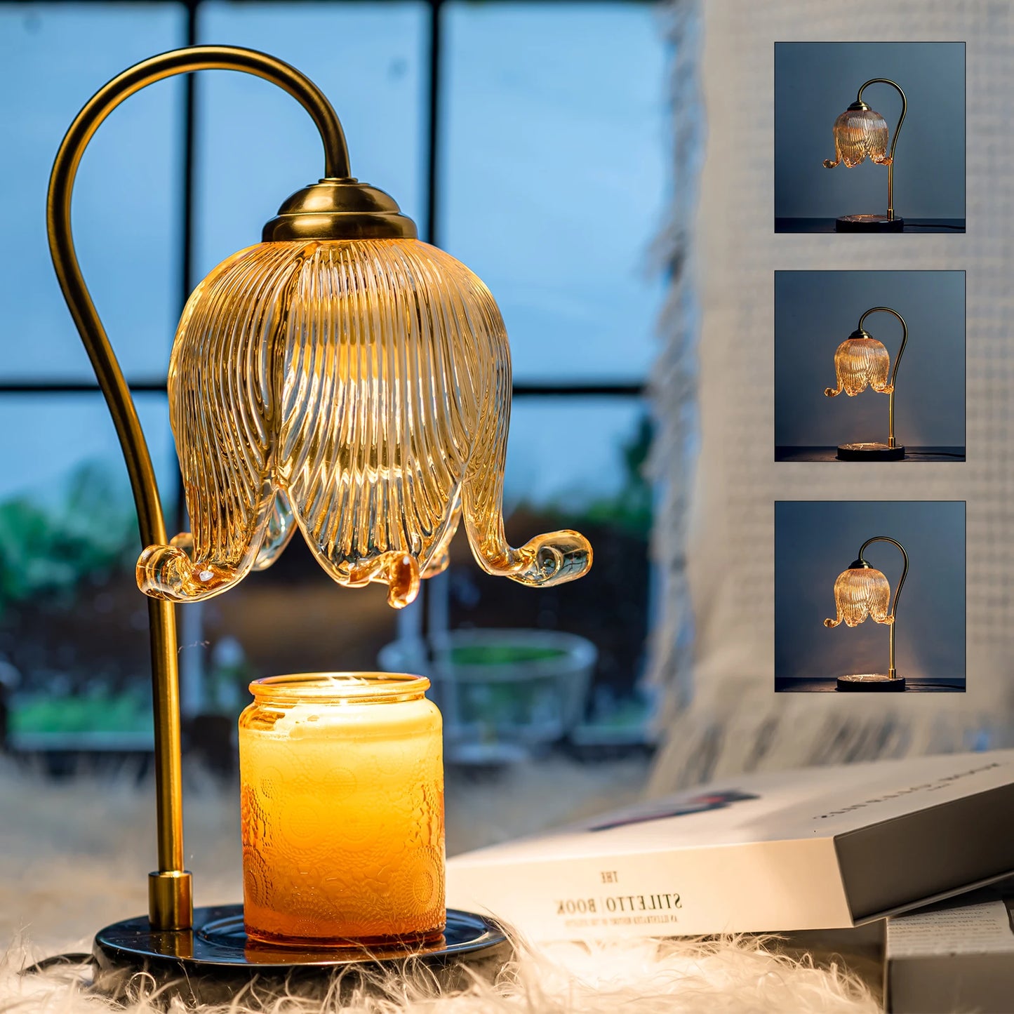 Tulip night light with Warm Candle Table Lamp that is fireless