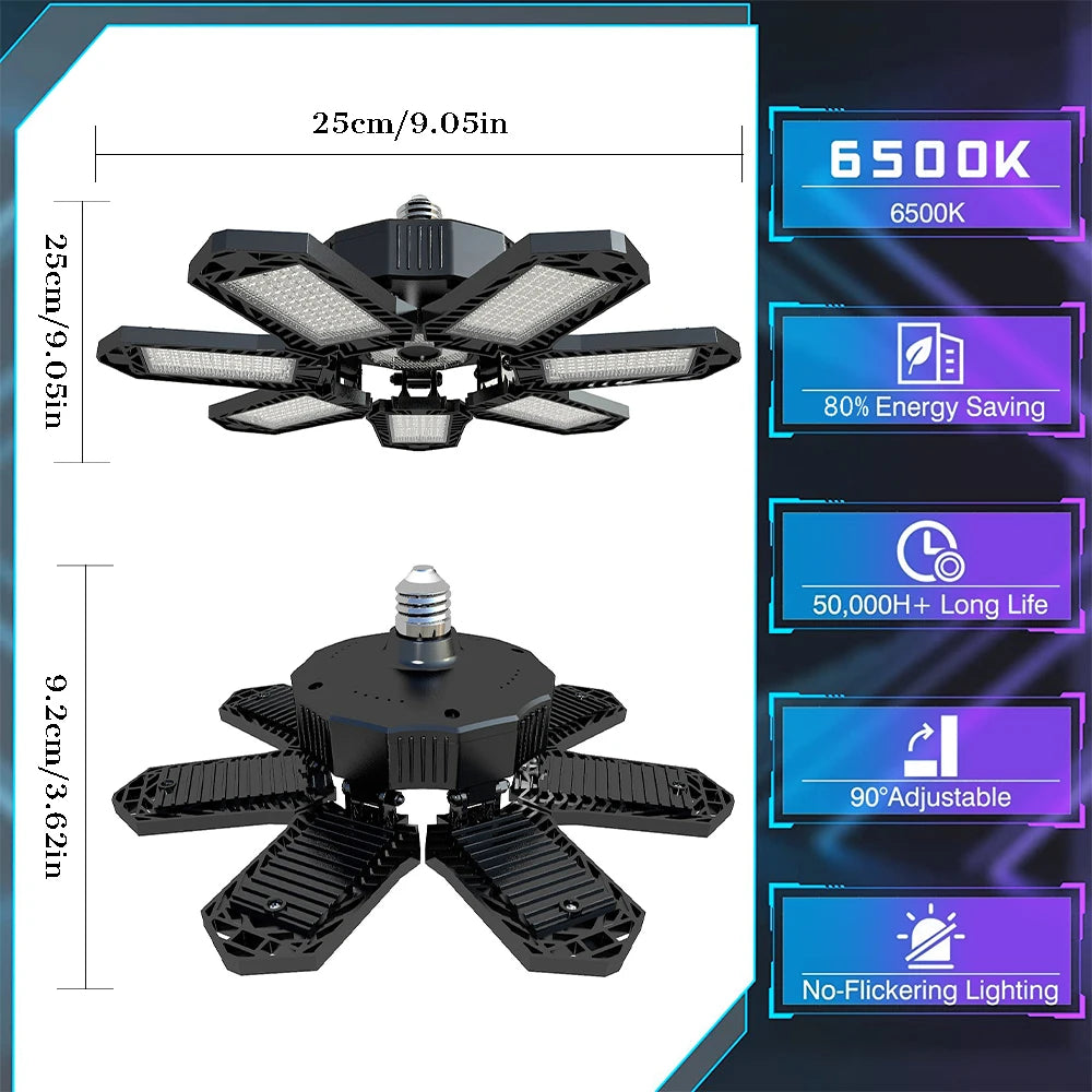 LED Ceiling Lamp Folds into a Garage Light