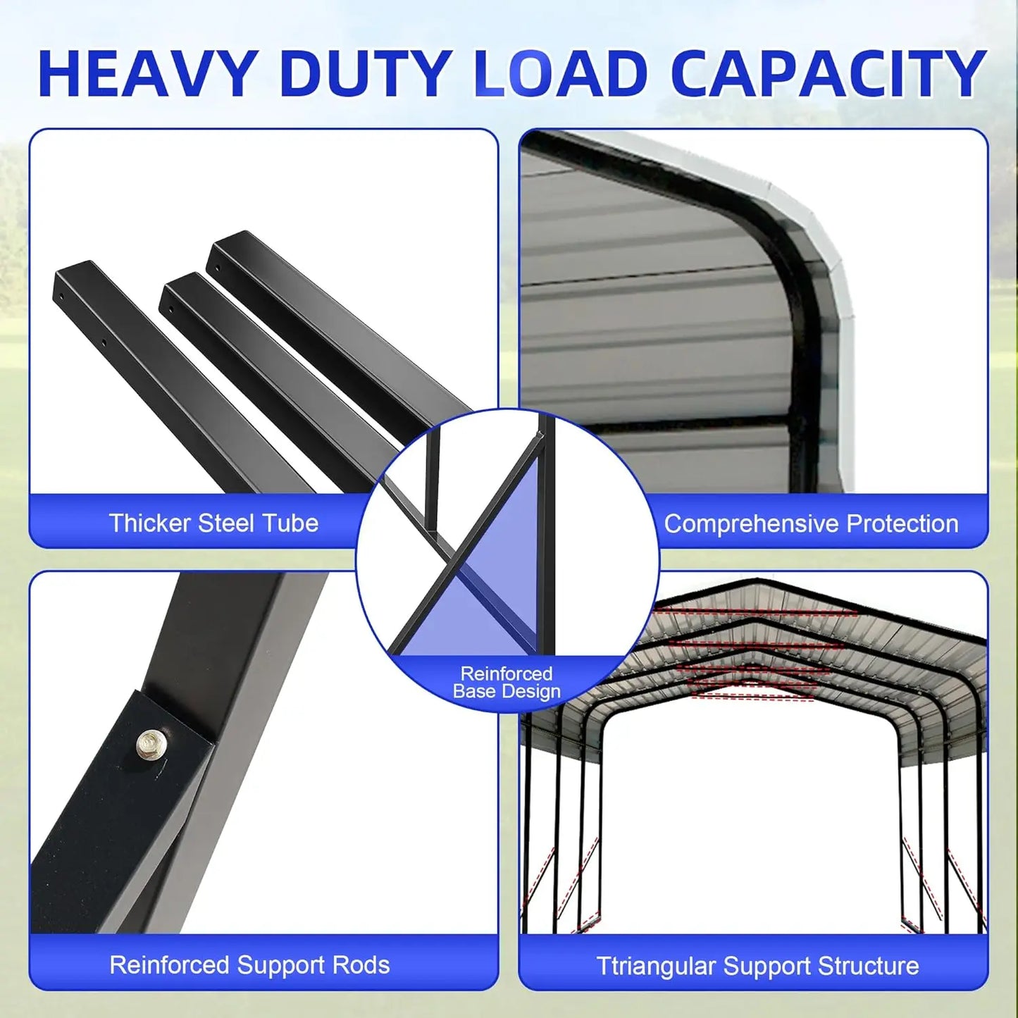 12x20 FT Metal Carport for RV and Trucks