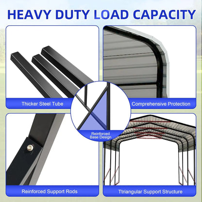 12x20 FT Metal Carport for RV and Trucks