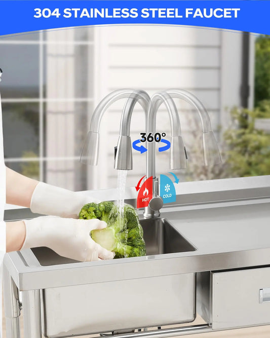 Utility Sink with Drawer & Work Table