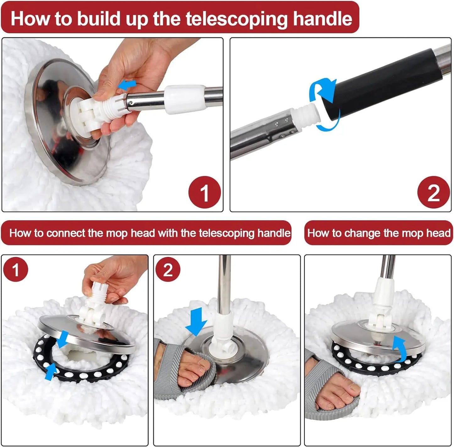 Spin Mop Bucket Set with Wring System