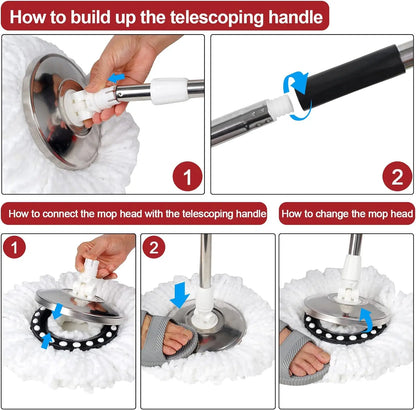 Spin Mop Bucket Set with Wring System