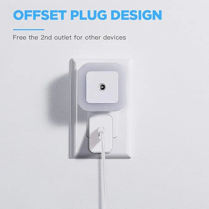 Plug in Led Night Light  with Auto Dusk to Dawn Sensor and white lights