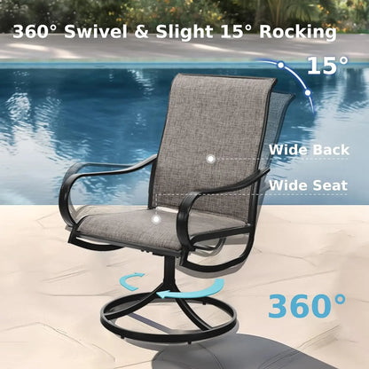 4 Patio Chairs with table and umbrella hole