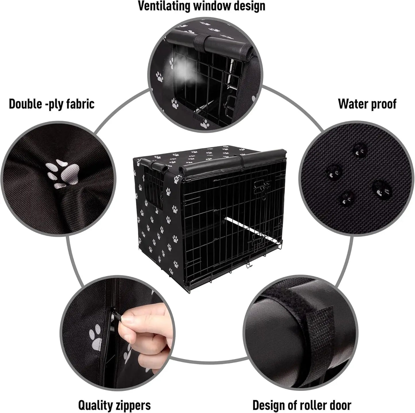 Dog Crate Cover for 24-48 Inch Wire Kennel