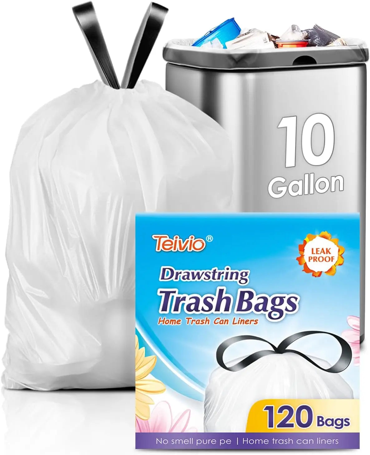 120  Count 10 Gallon Trash Bags