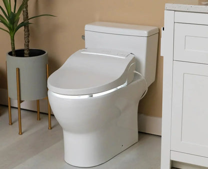 Elongated Bidet Toilet Seat With Wireless Remote.