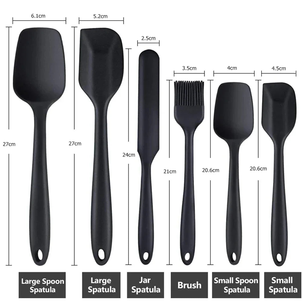 6Pcs Silicone Heat Resistant Spatulas