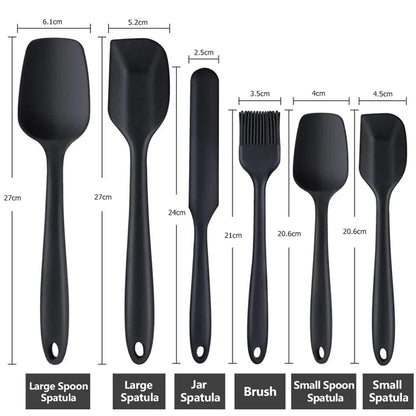 6Pcs Silicone Heat Resistant Spatulas