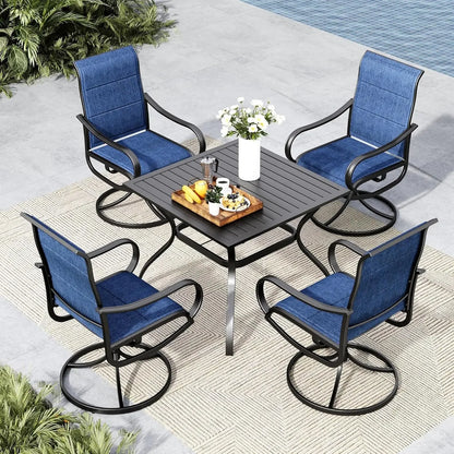 4 Patio Chairs with table and umbrella hole
