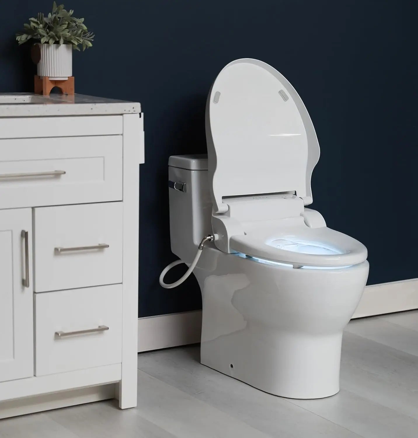 Elongated Bidet Toilet Seat With Wireless Remote.
