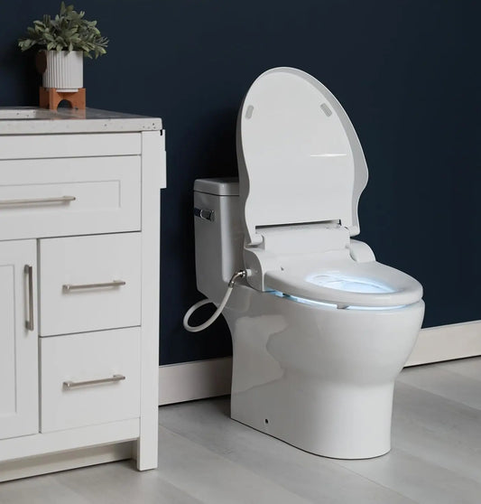 Elongated Bidet Toilet Seat With Wireless Remote.