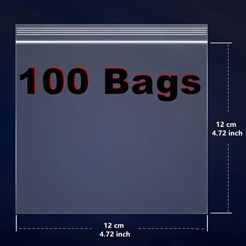 100-Pack Plastic Zipper Lock Bags