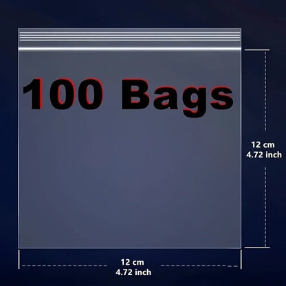 100-Pack Plastic Zipper Lock Bags