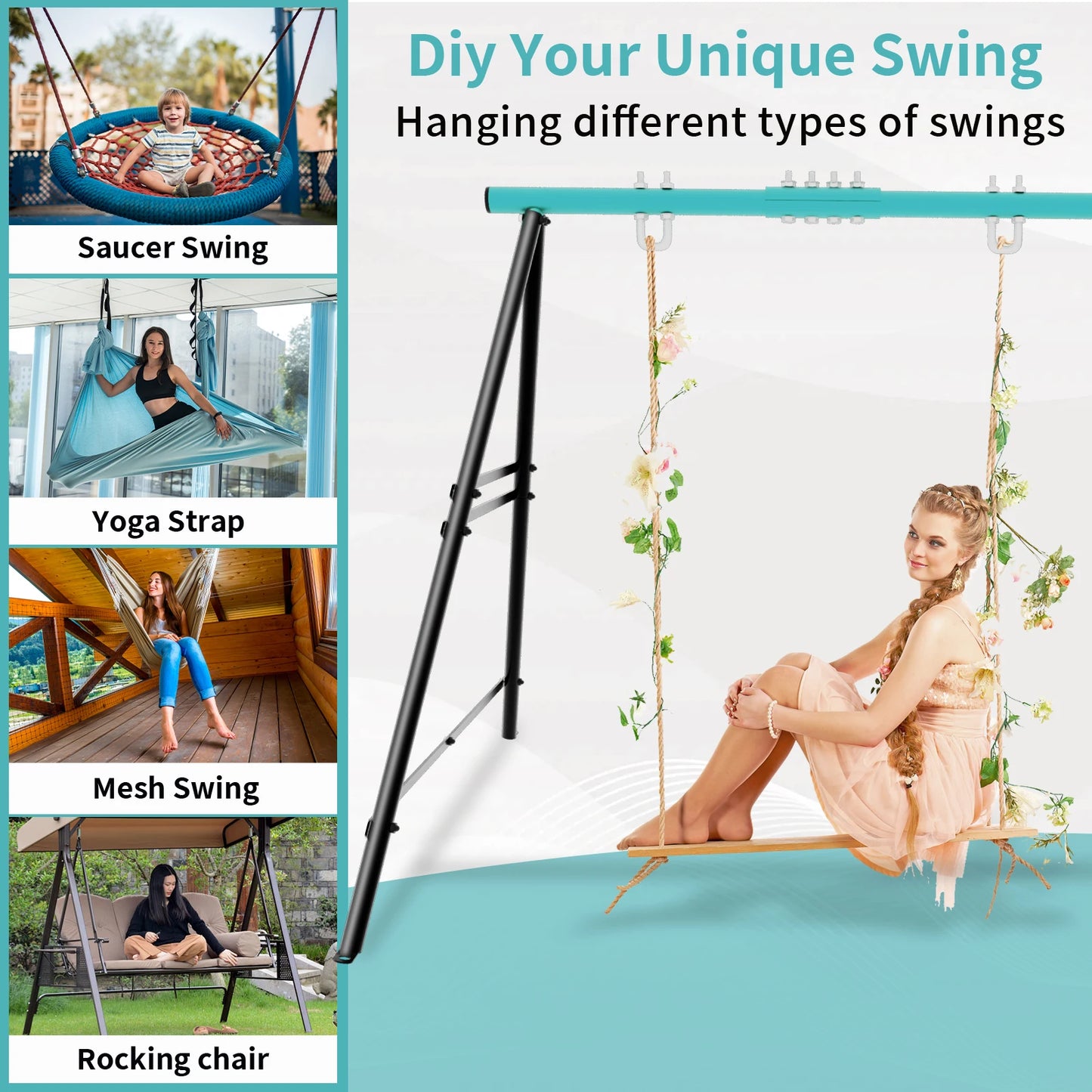 Heavy-Duty Backyard Swing Frame