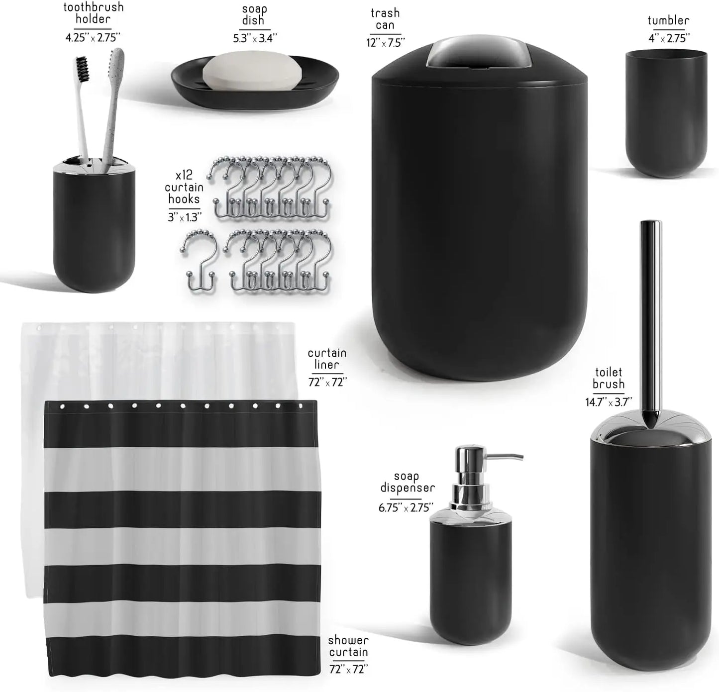 20-Piece Black Bathroom  Set