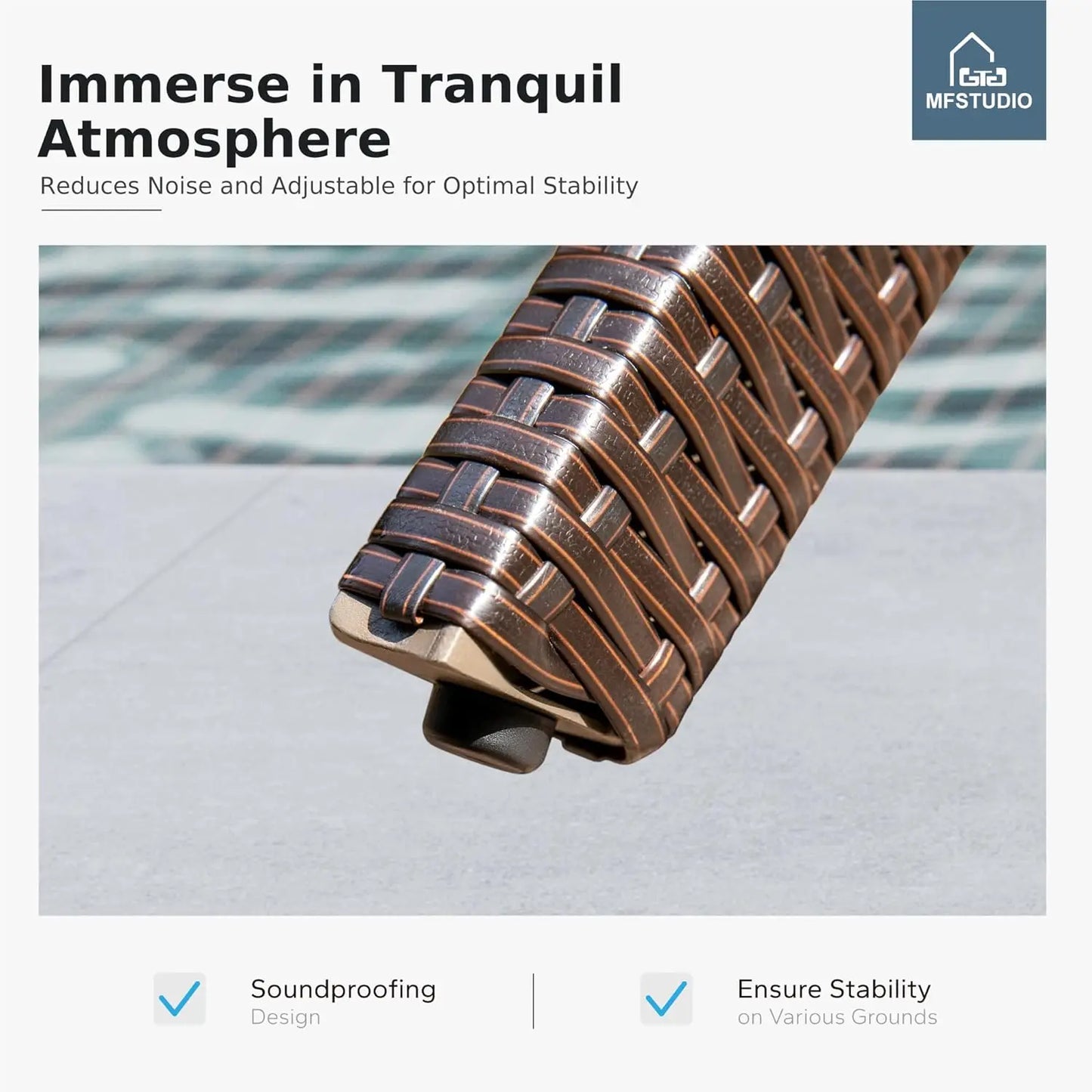 Outdoor 74"rectangular patio Set which seats 8 with table