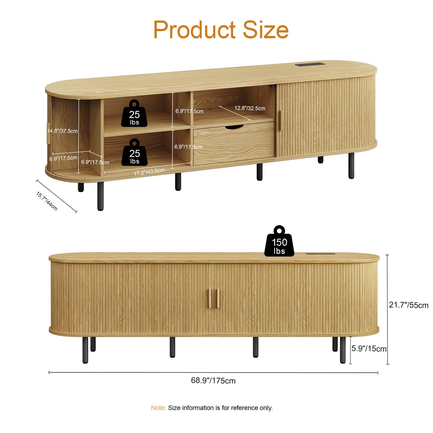 69" TV Stand With Storage