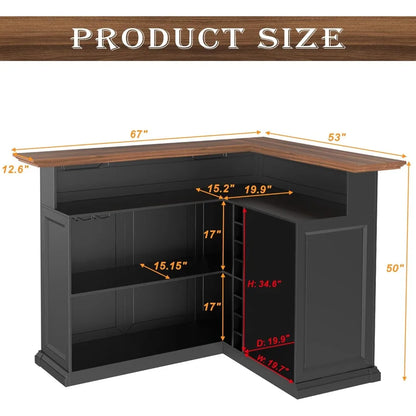 Home Bar Cabinet with Refrigerator