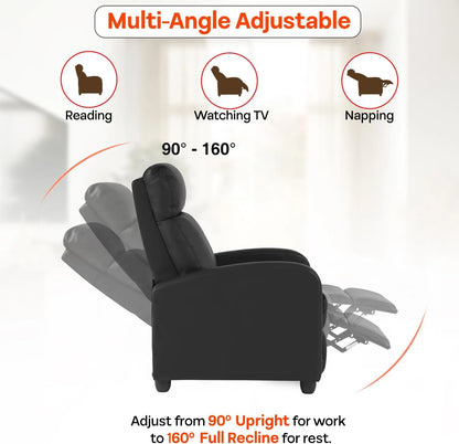 Massage Recliner Sofa with Lumbar Support