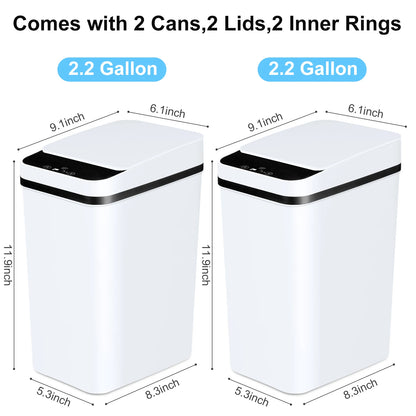 2 Pack touchless Trash Cans