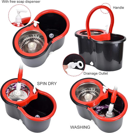 Spin Mop Bucket Set with Wring System