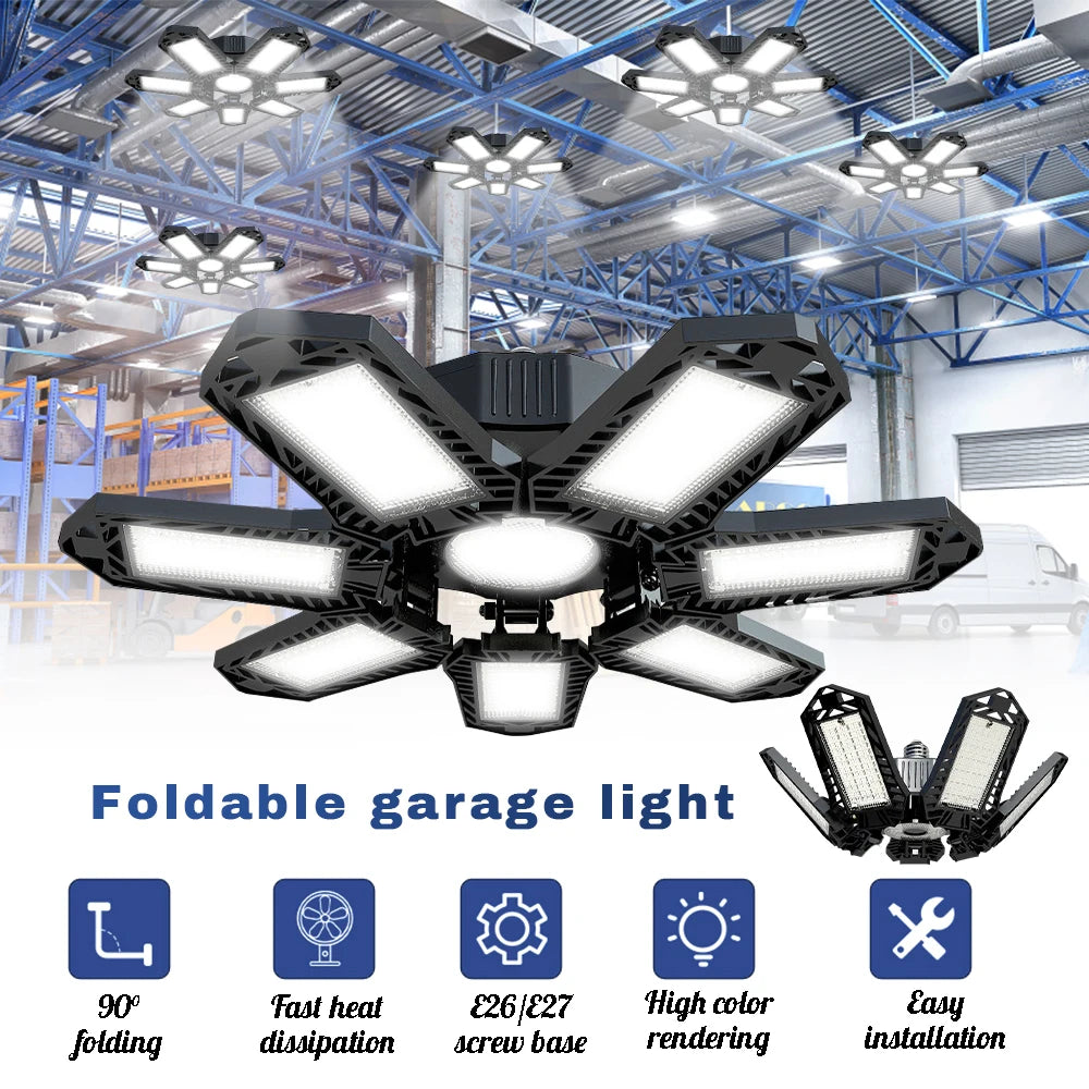 LED Ceiling Lamp Folds into a Garage Light