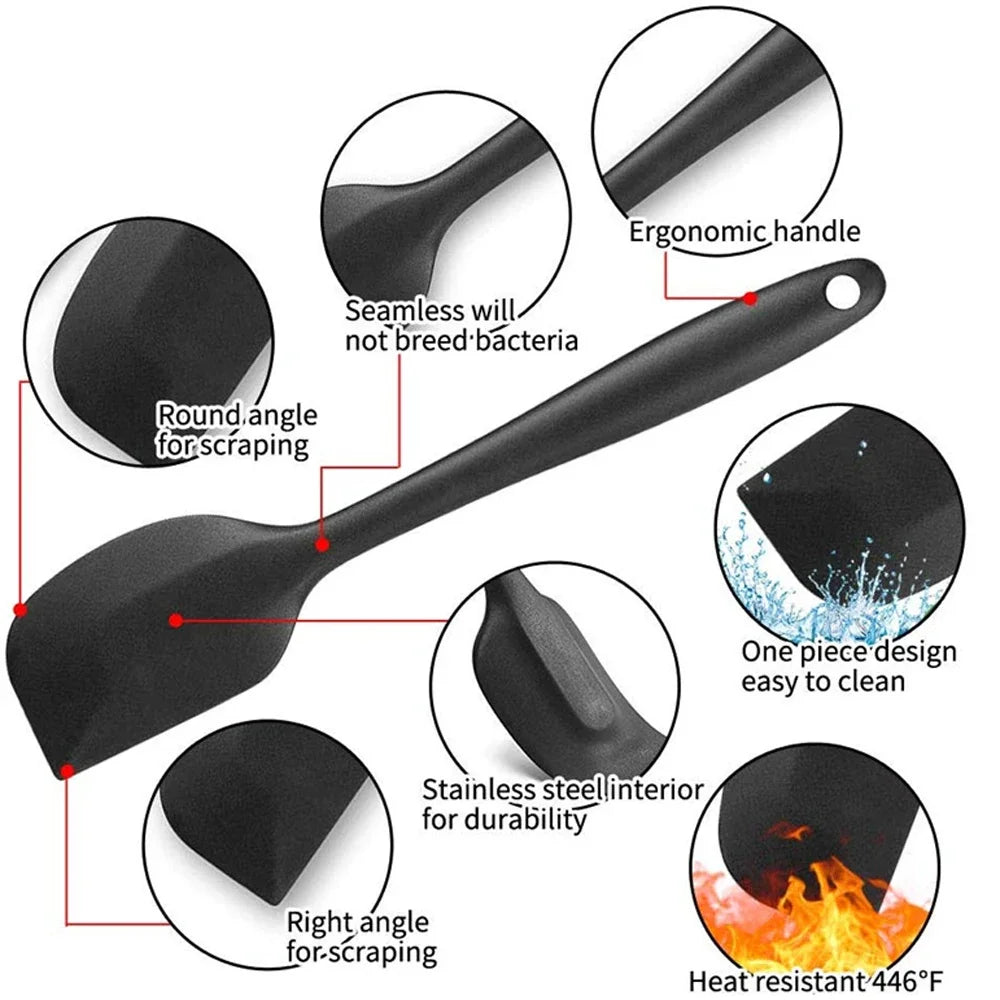 6Pcs Silicone Heat Resistant Spatulas