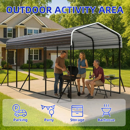 12x20 FT Metal Carport for RV and Trucks