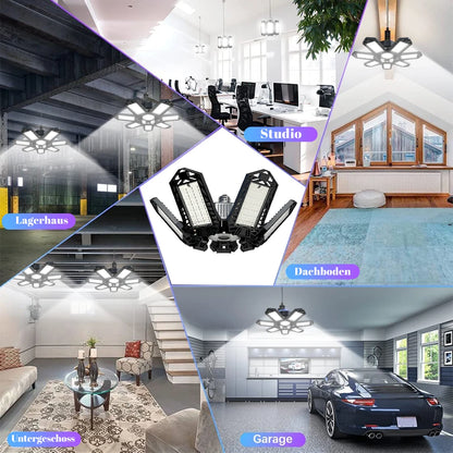 LED Ceiling Lamp Folds into a Garage Light