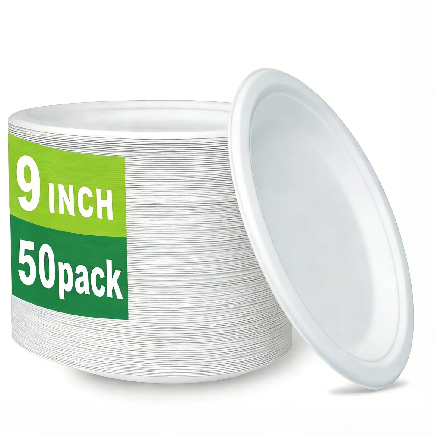 50-Pack 9-Inch Disposable Dinner Plates