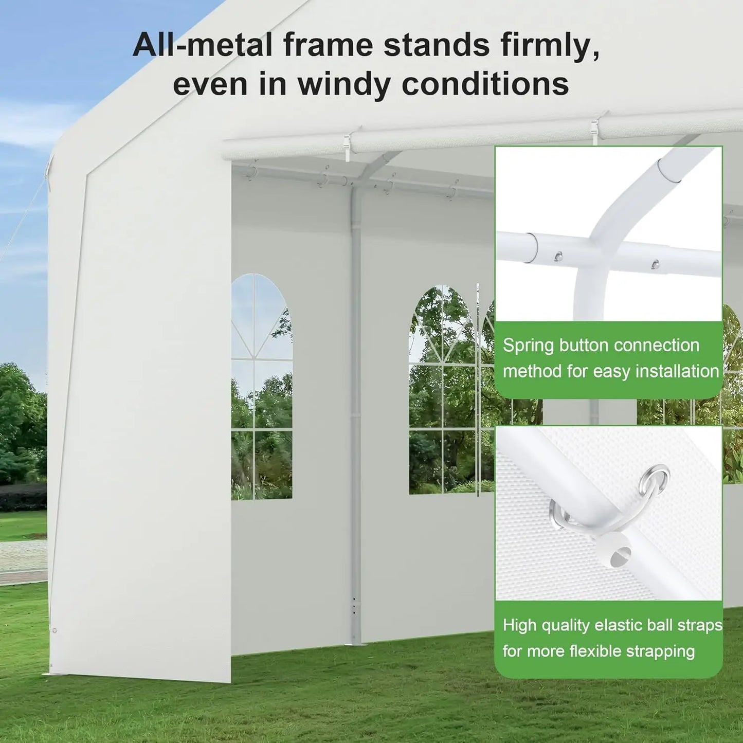 Portable Heavy Duty 20x20 Large Metal Carport or Tent