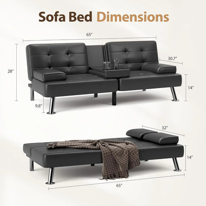 Futon converts into Sofa Bed and a Couch With Removable Armrests