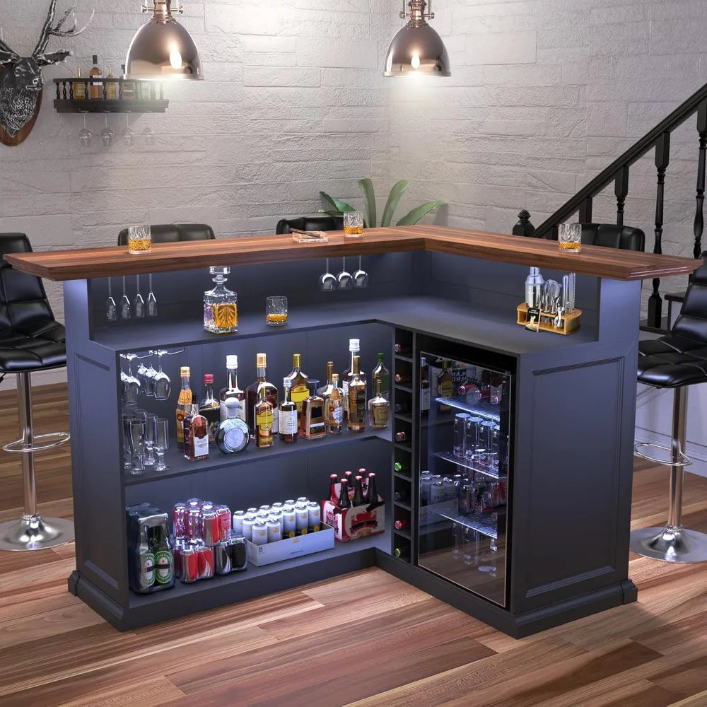 Home Bar Cabinet with Refrigerator