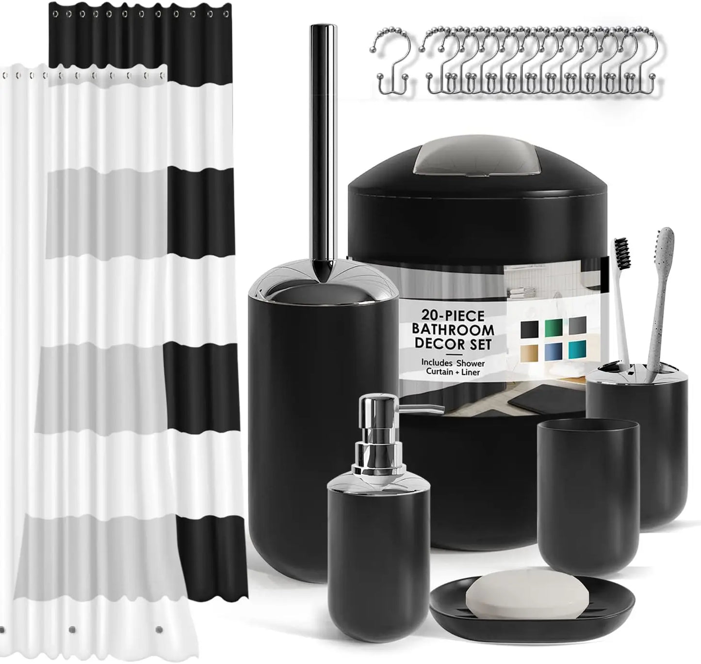 20-Piece Black Bathroom  Set