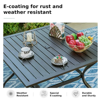 4 Patio Chairs with table and umbrella hole