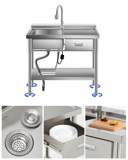 Utility Sink with Drawer & Work Table